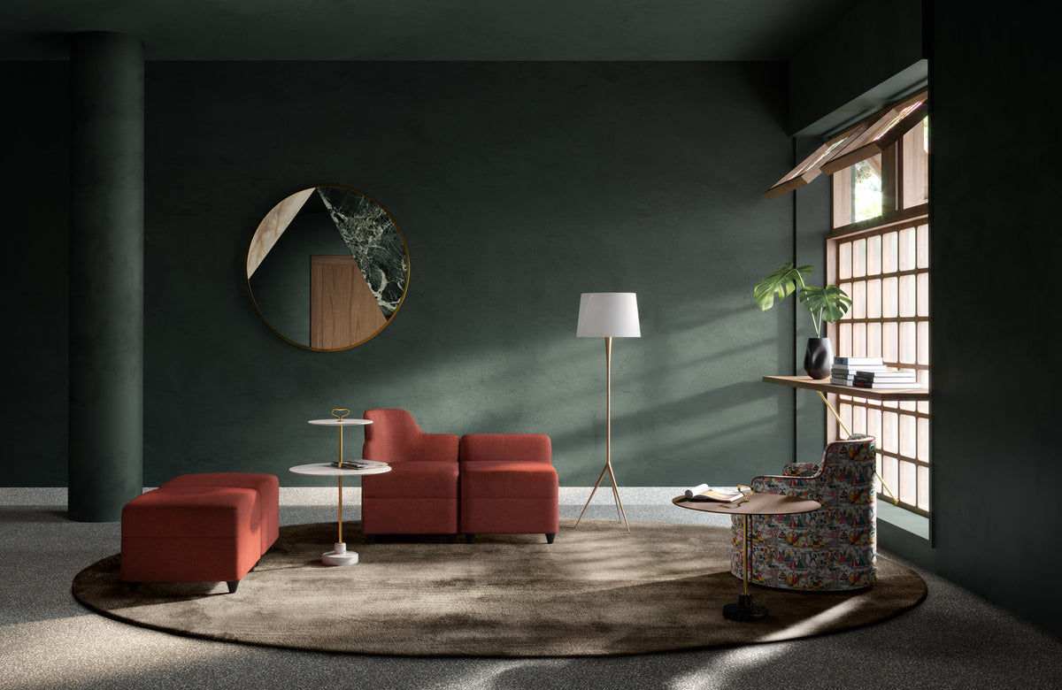 Angolo Pouf with backrest